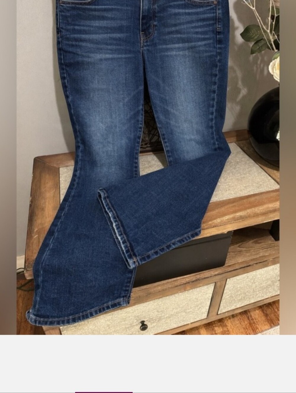 American Eagle Bootcut Jeans Womens 16 Short Dark Wash Stretch Denim